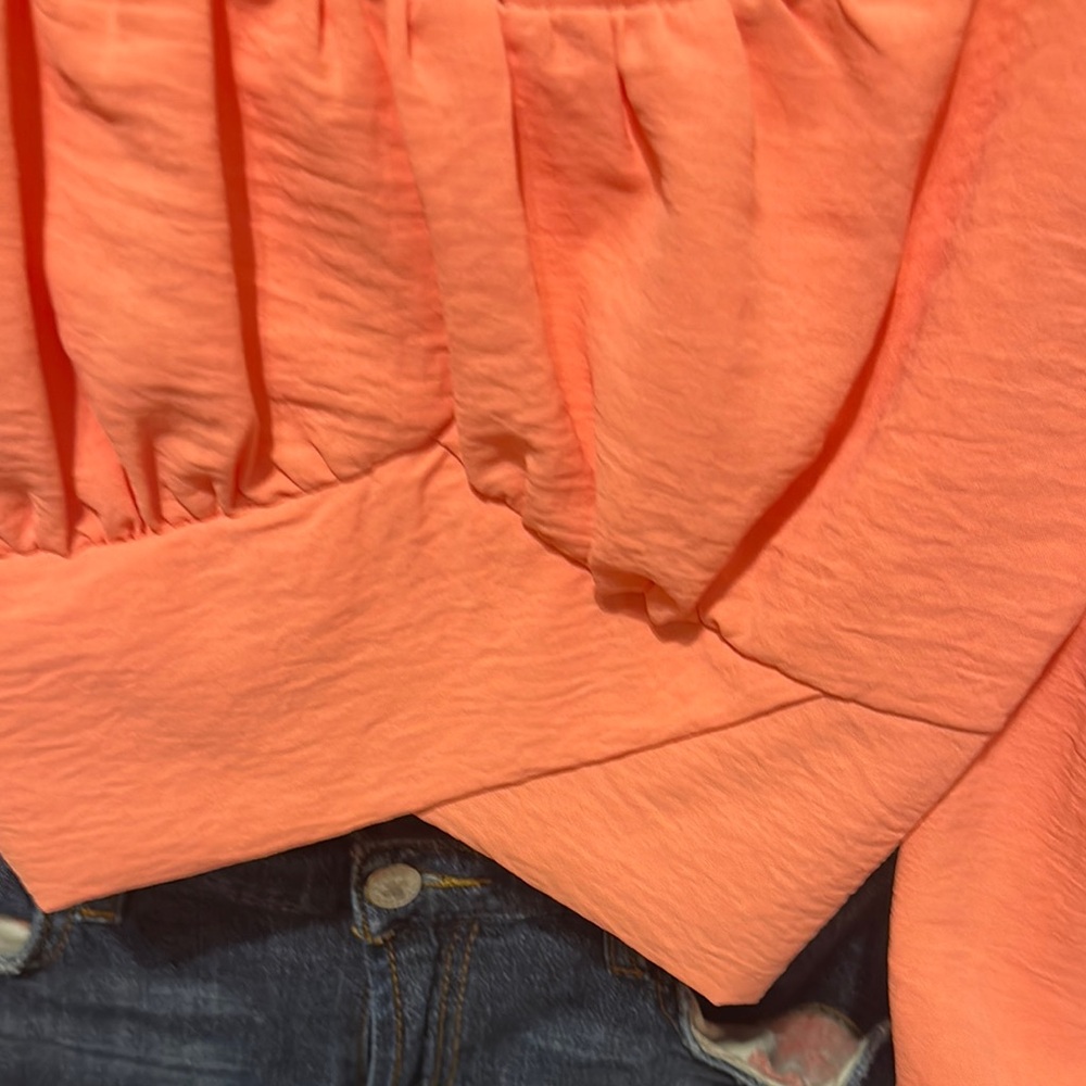 Altar'd State Orange Bustier Tie Front Crop Top size XS - Picture 4 of 8